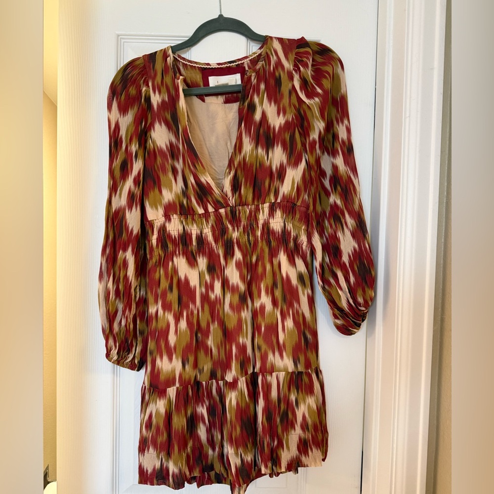 Anthropologie patterned flowy dress XS great condition